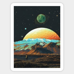 Exploring The Cosmos - Retro Space Sticker